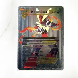 Pokemon Mega M Blaziken EX Silver Foil Holo Textured Fan Art Card Nintendo - Image 1