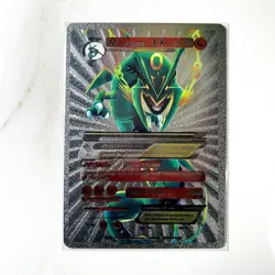 Pokemon Mega M Rayquaza EX Silver Foil Holo Textured Fan Art Card Nintendo - Image 1