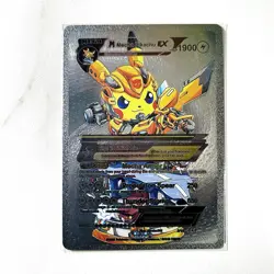 Pokemon M Mecha Pikachu EX Silver Foil Holo Textured Fan Art Card Nintendo - Image 1
