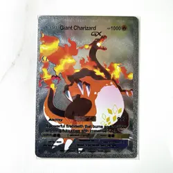 Pokemon Giant Charizard GX Silver Foil Holo Textured Fan Art Card Nintendo - Image 1