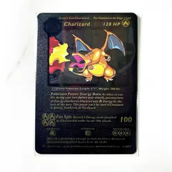 Pokemon Charizard Black Foil Holo Textured Fan Art Card Nintendo - Image 1