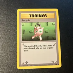 Recycle - 61/62 - Pokemon Fossil 1st Edition Common Card WOTC LP - Image 1