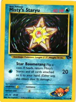 2000 POKEMON TCG VINTAGE CARD GYM CHALLENGE MISTY'S STARYU 92/132 - Image 1