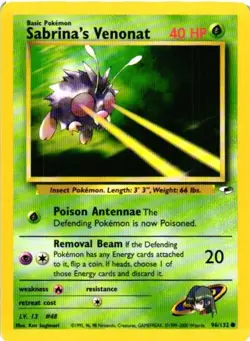 2000 POKEMON TCG VINTAGE CARD GYM CHALLENGE SABRINA'S VENONAT 96/132 - Image 1