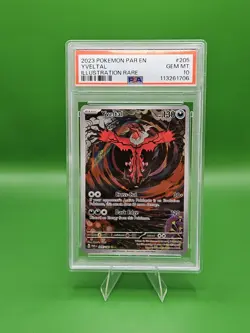 Yveltal Illustration Rare Pokemon 205/182 2023 Paradox Rift PSA 10 - Image 1