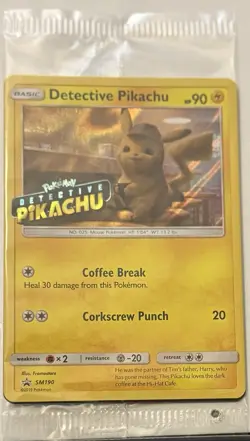 Detective Pikachu SM190 Black Star Promos Stamped Holo Pokemon 2019 NEW - Image 1