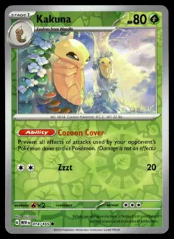 KAKUNA [FOIL] - 014/165 - POKEMON 151 MEW ENGLISH - REVERSE HOLO - NM - Image 1