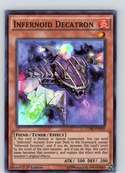 Yu-Gi-Oh TCG Infernoid Decatron CORE-EN039 1st Edition Super Rare Card NM - Image 1