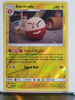 REVERSE HOLO Electrode 39/181 NM - Asako Ito Crocheted RARE Team Up Pokemon Card - Image 1