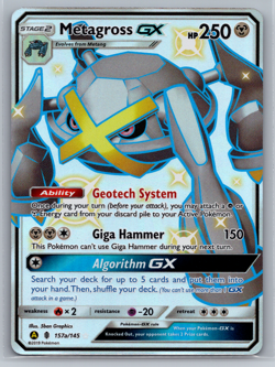 Metagross GX - 157a/145 - Pokemon Sun & Moon Promo Alternate Ultra Rare Card NM - Image 1