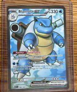 Pokemon TCG Blastoise EX 184/165 Scarlet & Violet Holo Ultra Rare Full Art NM - Image 1