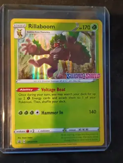 1x Rillaboom - SWSH006 Prerelease Promo - SWSH Black Star Promo NM-Mint Pokemon - Image 1