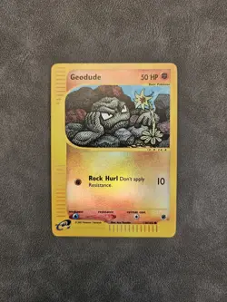 Pokemon TCG Geodude 110/165 Reverse Holo Common - Expedition Base Set - LP - Image 1