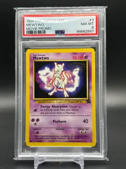 1999 POKEMON GAME MOVIE 3 MEWTWO MOVIE PROMO PSA 8 - Image 1