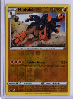 2020 Pokemon Sword Shield Mudsdale 106/202 Rare Reverse Holo - Image 1