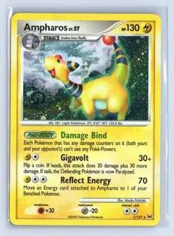 Pokemon Trading Card Platinum Holo Rare 1/127 Ampharos Lv 57 - Image 1