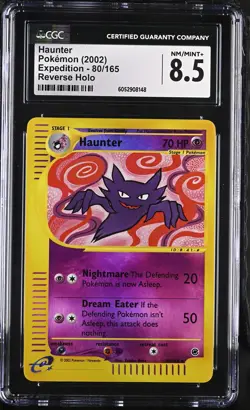 CGC 8.5 Haunter 2002 Expedition 80/165 Reverse Holo Pokemon Card psa - Image 1