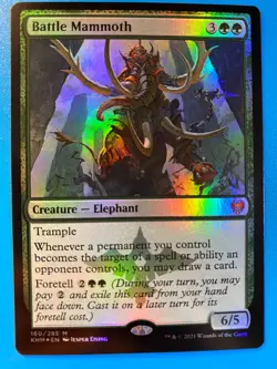 MTG 1x FOIL Battle Mammoth Kaldheim Modern Magic the Gathering Card x1 NM - Image 1