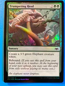 MTG 1x FOIL Trumpeting Herd Modern Horizons Pauper Magic the Gathering x1 NM - Image 1