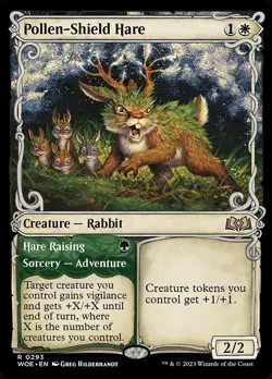 NM Showcase Pollen-Shield Hare, MTG, Wilds of Eldraine, Magic the Gathering, 293 - Image 1