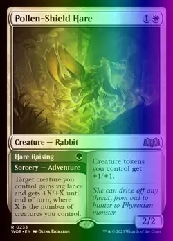 MTG Magic the Gathering Pollen-Shield Hare (233/515) Wilds of Eldraine LP FOIL - Image 1