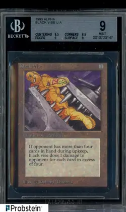 1993 Magic The Gathering MTG ALPHA Black Vise 9 BGS - Image 1