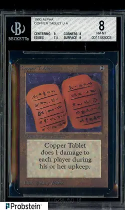1993 Magic The Gathering MTG ALPHA Copper Tablet 8 BGS - Image 1