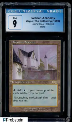 1998 Magic The Gathering MTG Urza's Saga Rare Tolarian Academy 9 CGC - Image 1