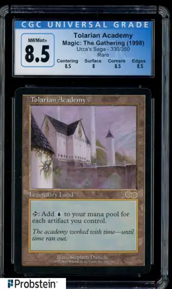 1998 Magic The Gathering MTG Urza's Saga Rare Tolarian Academy 8.5 CGC - Image 1