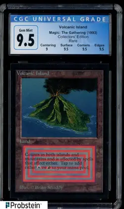 1993 Magic The Gathering MTG Rare Volcanic Island Collectors Edition 9.5 CGC - Image 1