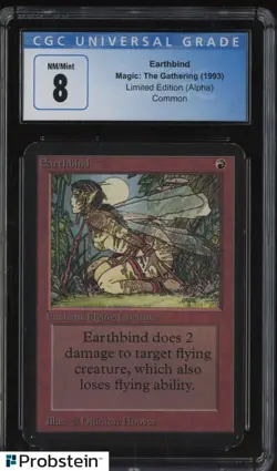 1993 Magic The Gathering MTG ALPHA Earthbind Limited Edition 8 CGC - Image 1