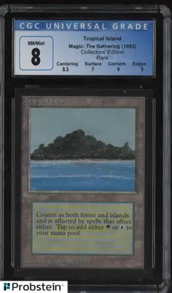1993 Magic The Gathering MTG Rare Tropical Island Collectors Edition 8 CGC - Image 1