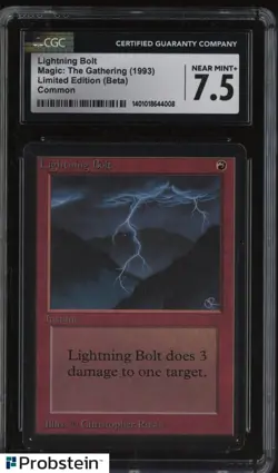 1993 Magic The Gathering MTG BETA Lightning Bolt Limited Edition 7.5 CGC - Image 1
