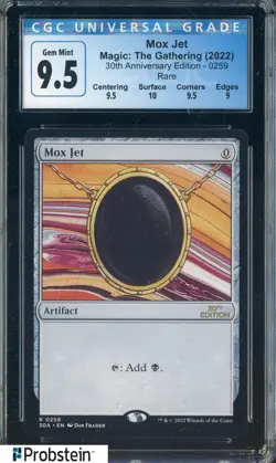 2022 Magic The Gathering 30th Anniv Ed #0259 Mox Jet CGC 9.5 GEM MINT - Image 1