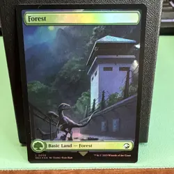 MtG Jurassic World REX Double Sided Forest FOIL 0025 LP - Image 2