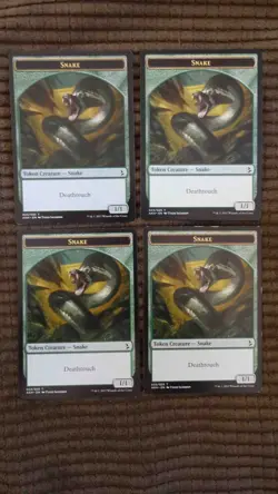 Magic: the Gathering / MtG Snake Token (1/1, Deathtouch) x4 Amonkhet - Image 1