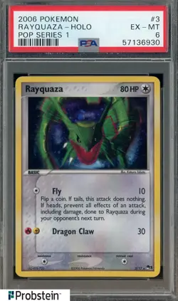 2006 Pokemon Pop Series 1 #3 Rayquaza Holo PSA 6 EX-MT - Image 1
