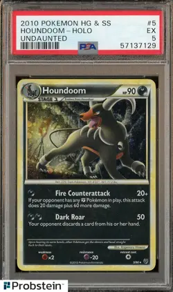 2010 Pokemon HG & SS Undaunted #5 Houndoom - Holo PSA 5 EX - Image 1
