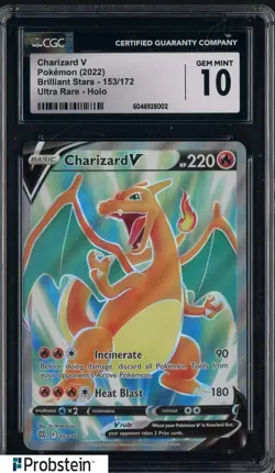 2022 Pokemon Brilliant Stars Ultra Rare Holo #153 Charizard V CGC 10 GEM MINT - Image 1