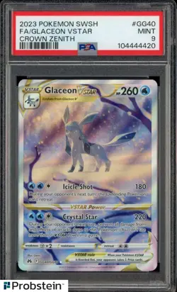 2023 Pokemon SWSH Crown Zenith #GG40 Glaceon Vstar FA PSA 9 MINT - Image 1