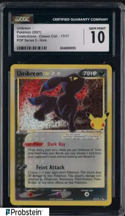 2021 Pokemon Celebrations Classic POP Series 5 Holo #17 Umbreon CGC 10 - Image 1