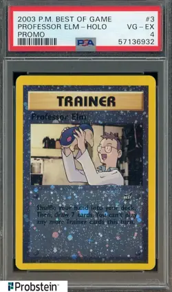 2003 Pokemon Best Of Game Promo #3 Professor Elm Holo PSA 4 VG-EX - Image 1