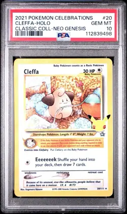 PSA 10 Cleffa 20/111 Celebrations Classic Collection Pokemon Card - Image 1