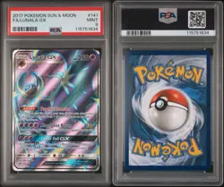 Pokemon Sun & Moon Base Set 141/149 Full Art FA Lunala GX PSA 9 MINT! - Image 3