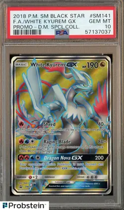 2018 Pokemon SM Black Star Promo DM Special Coll FA White Kyurem Gx PSA 10 - Image 1