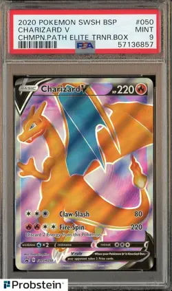 2020 Pokemon SWSH BSP Champions Path Elite Trainer #050 Charizard V PSA 9 - Image 1