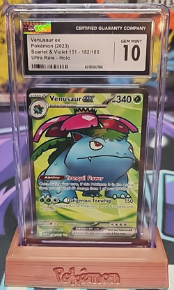 CGC 10 GEM MINT Pokemon Scarlet & Violet 151 Venusaur ex Full Art 182/165 - Image 1