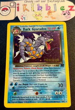 Dark Gyarados 8/82 LP Holo Rare Team Rocket Pokemon Prerelease Promo. Ships Fast - Image 1
