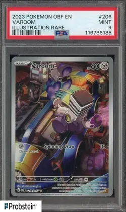 2023 Pokemon Obsidian Flames OBF EN Illustration Rare #206 Varoom PSA 9 MINT - Image 1
