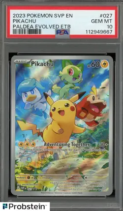 Pokemon Paldea Evolved Pikachu 027 ETB PSA 10 Gem Mint - Image 1